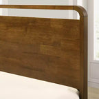 Ensemble de chambre à coucher en bois Eldren de Roundhill Furniture, lit plateforme avec deux tables de chevet, finition noyer
