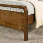 Ensemble de chambre à coucher en bois Eldren de Roundhill Furniture, lit plateforme avec deux tables de chevet, finition noyer
