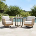 Christopher Knight Home Rahul Modern 3 Piece Acacia Patio Swivel Chairs with Rope Design and Bistro Table Set