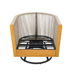 Christopher Knight Home Rahul, ensemble de 3 chaises de patio pivotantes modernes en acacia avec design en corde et table de bistrot