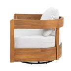 Christopher Knight Home Telluride – Ensemble de 3 chaises de jardin modernes pivotantes à 360° en bois d'acacia avec table d'appoint en béton léger