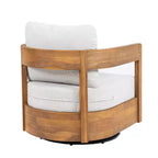 Christopher Knight Home Telluride – Ensemble de 3 chaises de jardin modernes pivotantes à 360° en bois d'acacia avec table d'appoint en béton léger