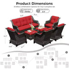 Ensemble UPTIOT de 4 chaises avec 2 poufs et un canapé