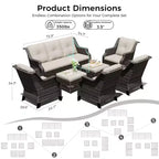 Ensemble UPTIOT de 4 chaises avec 2 poufs et un canapé