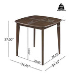 Christopher Knight Home La Modern Ensemble de 5 pièces en bois d'hévéa et tissu, avec table carrée et design en corde, hauteur comptoir
