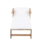 Christopher Knight Home Briar Chaise longue de jardin 2 pièces en acacia et rotin avec 2 roues et table d'appoint à lattes