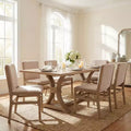 Christopher Knight Home Lyra 7 Piece Contemporary Rubberwood Upholstered Dining Set with Expandable Dining Table