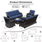 Ensemble de sièges d'extérieur modulaires UPTIOT avec canapés, fauteuils à bascule et poufs pour un confort polyvalent sur votre terrasse