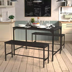 Ensemble de table à manger FurnitureR 3 pièces avec bancs, ensemble de table de cuisine moderne en marbre, ensemble de salle à manger peu encombrant pour appartement ou petite salle à manger