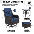 UPTIOT Ensemble de chaises berçantes d'extérieur avec pouf et table basse