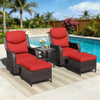 UPTIOT Ensemble de chaises berçantes d'extérieur avec pouf et table basse