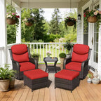 UPTIOT Ensemble de chaises berçantes d'extérieur avec pouf et table basse