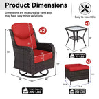 UPTIOT Ensemble de chaises berçantes d'extérieur avec pouf et table basse