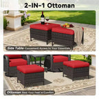 UPTIOT Ensemble de chaises berçantes d'extérieur avec pouf et table basse