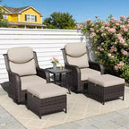UPTIOT Ensemble de chaises berçantes d'extérieur avec pouf et table basse