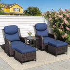 UPTIOT Ensemble de chaises berçantes d'extérieur avec pouf et table basse