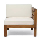 Canapé d'angle d'extérieur en forme de L, ensemble de loisirs pour patio, ensemble de sièges de conversation de jardin avec table basse et coussins résistants à l'eau - ModernLuxe