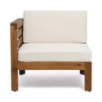 Canapé d'angle d'extérieur en forme de L, ensemble de loisirs pour patio, ensemble de sièges de conversation de jardin avec table basse et coussins résistants à l'eau - ModernLuxe