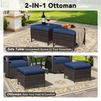 Ensemble de fauteuils à bascule d'extérieur UPTIOT avec ottoman convertible et table d'appoint pour la détente sur le patio