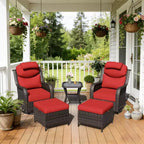 Ensemble de fauteuils à bascule d'extérieur UPTIOT avec ottoman convertible et table d'appoint pour la détente sur le patio