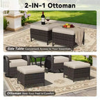 Ensemble de fauteuils à bascule d'extérieur UPTIOT avec ottoman convertible et table d'appoint pour la détente sur le patio