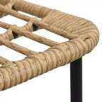 vidaXL Ensemble de salle à manger Chêne et rotin synthétique noir, Acier revêtu par poudre, Verre