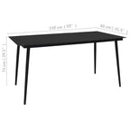 vidaXL Ensemble de salle à manger Chêne et rotin synthétique noir, Acier revêtu par poudre, Verre