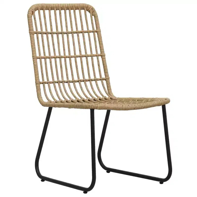 vidaXL Ensemble de salle à manger Chêne et rotin synthétique noir, Acier revêtu par poudre, Verre