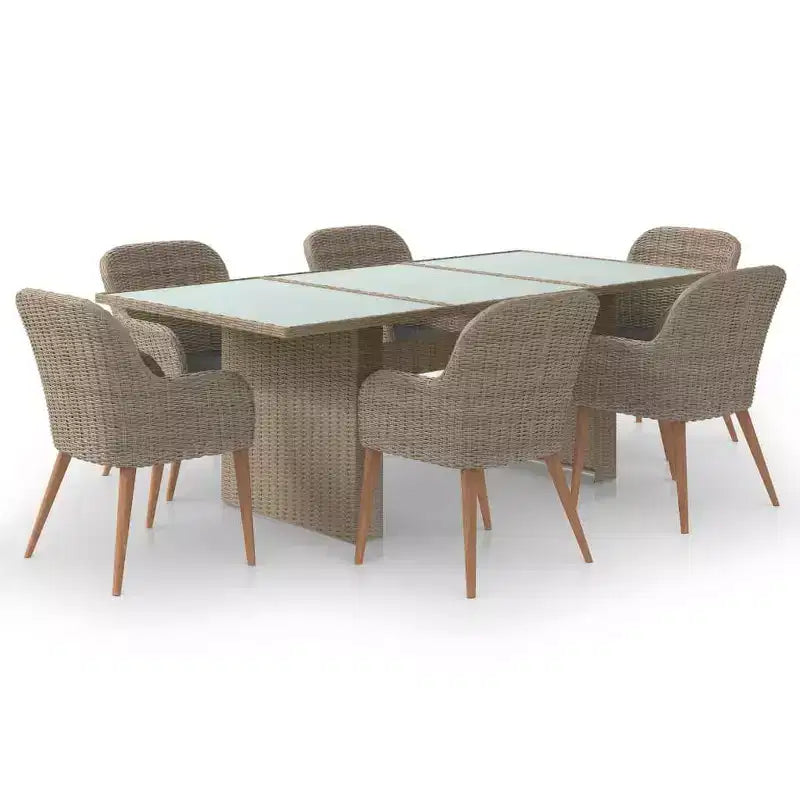 vidaXL Dining Set Brown and Dark Grey