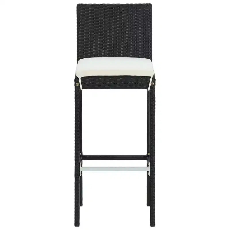 vidaXL Ensemble de bar de jardin noir Rotin PE, acier poudré, polyester
