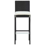 vidaXL Ensemble de bar de jardin noir Rotin PE, acier poudré, polyester