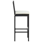 vidaXL Ensemble de bar de jardin noir Rotin PE, acier poudré, polyester
