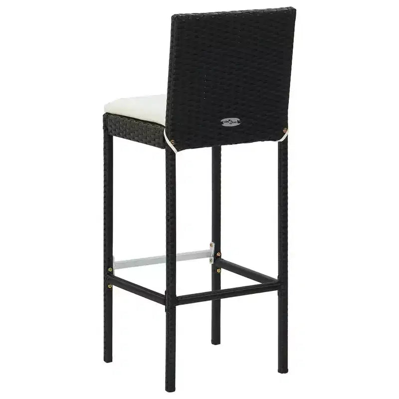 vidaXL Ensemble de bar de jardin noir Rotin PE, acier poudré, polyester