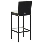 vidaXL Ensemble de bar de jardin noir Rotin PE, acier poudré, polyester