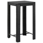 vidaXL Ensemble de bar de jardin noir Rotin PE, acier poudré, polyester