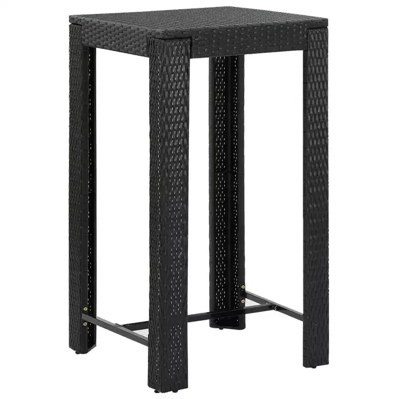 vidaXL Ensemble de bar de jardin noir Rotin PE, acier poudré, polyester