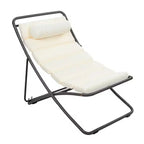 Polibi Ensemble de 2 chaises longues de jardin en rotin avec dossier inclinable et appuie-tête réglables