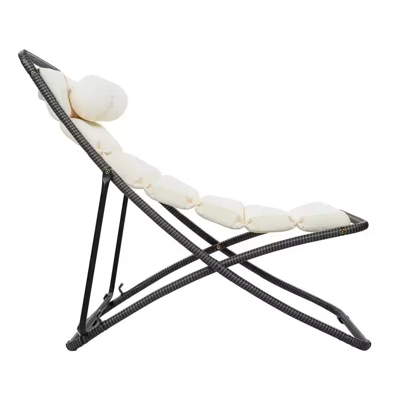 Polibi Ensemble de 2 chaises longues de jardin en rotin avec dossier inclinable et appuie-tête réglables