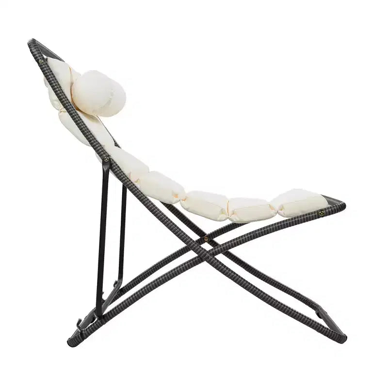 Polibi Ensemble de 2 chaises longues de jardin en rotin avec dossier inclinable et appuie-tête réglables
