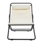 Polibi Ensemble de 2 chaises longues de jardin en rotin avec dossier inclinable et appuie-tête réglables