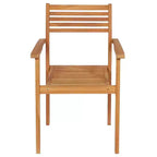 vidaXL Salon de jardin Teck massif Marron chaud Grande taille Empilable