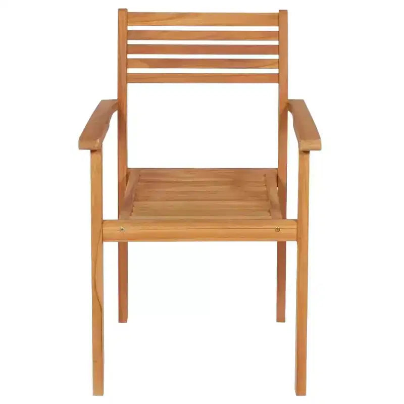 vidaXL Salon de jardin Teck massif Marron chaud Grande taille Empilable