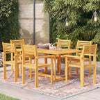 vidaXL Salon de jardin Teck massif Marron chaud Grande taille Empilable