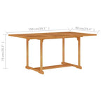 vidaXL Salon de jardin Teck massif Marron chaud Grande taille Empilable