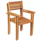 vidaXL Salon de jardin Teck massif Marron chaud Grande taille Empilable