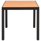 vidaXL Ensemble de salle à manger Noir et marron Résine tressée, composite bois-plastique, aluminium Standard