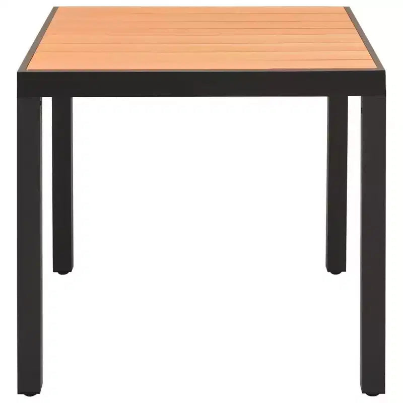 vidaXL Ensemble de salle à manger Noir et marron Résine tressée, composite bois-plastique, aluminium Standard