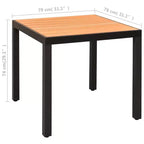 vidaXL Ensemble de salle à manger Noir et marron Résine tressée, composite bois-plastique, aluminium Standard