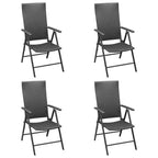 vidaXL Ensemble de salle à manger Noir et marron Résine tressée, composite bois-plastique, aluminium Standard