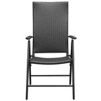 vidaXL Ensemble de salle à manger Noir et marron Résine tressée, composite bois-plastique, aluminium Standard